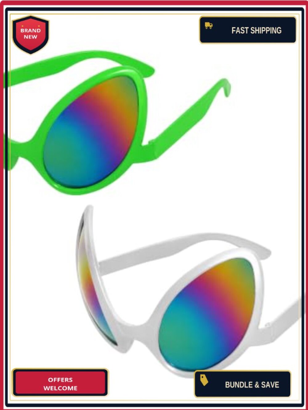 Alien Glasses 2 Pack Adult Halloween Cosplay Costume Eyewear